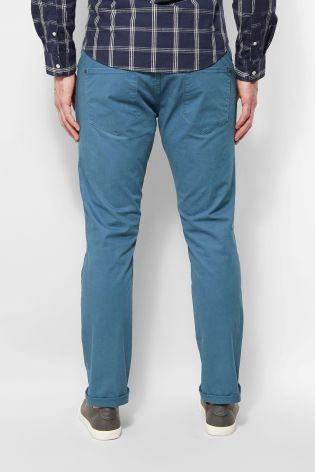 5 Pocket Jeans Style Belted Laundered Trousers